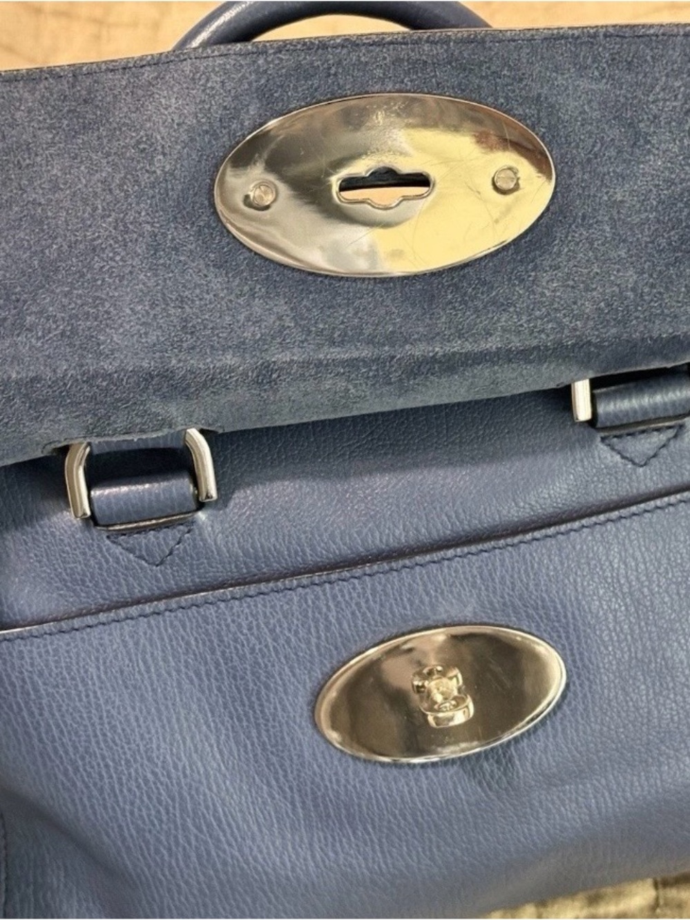Mulberry Del Rey Bag In Blue Leather Silver Hardware Quiet Luxury Colorful - Picture 8 of 13